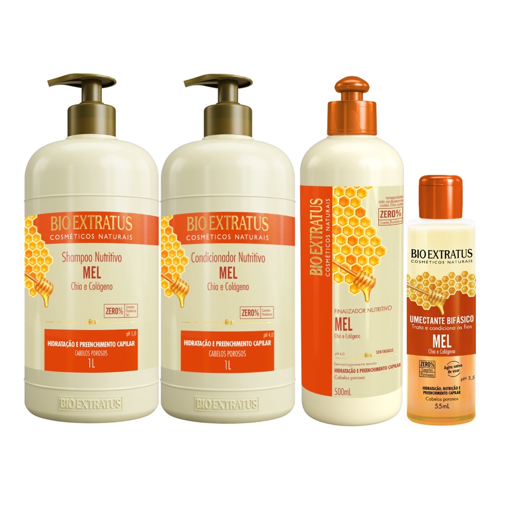 Kit Bio Extratus MEL Tratamento de Hidratação e Preenchimento (SH/CD 1L ...