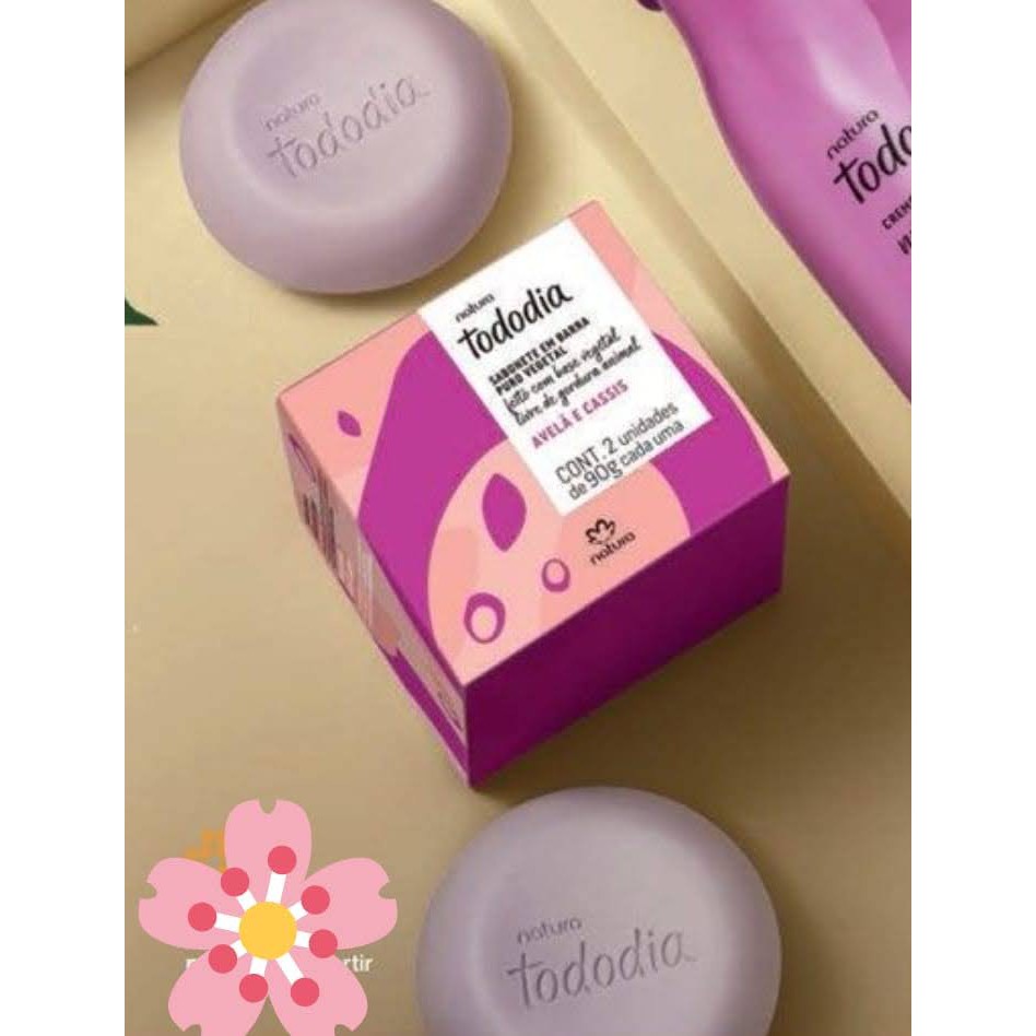 Caixa de sabonete natura avela e cassis Natura com 2 unid de 90g ...