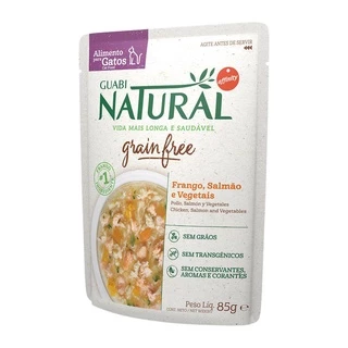Ração Úmida Guabi Natural Sache Gato Cast. Salmão,Frango 85G