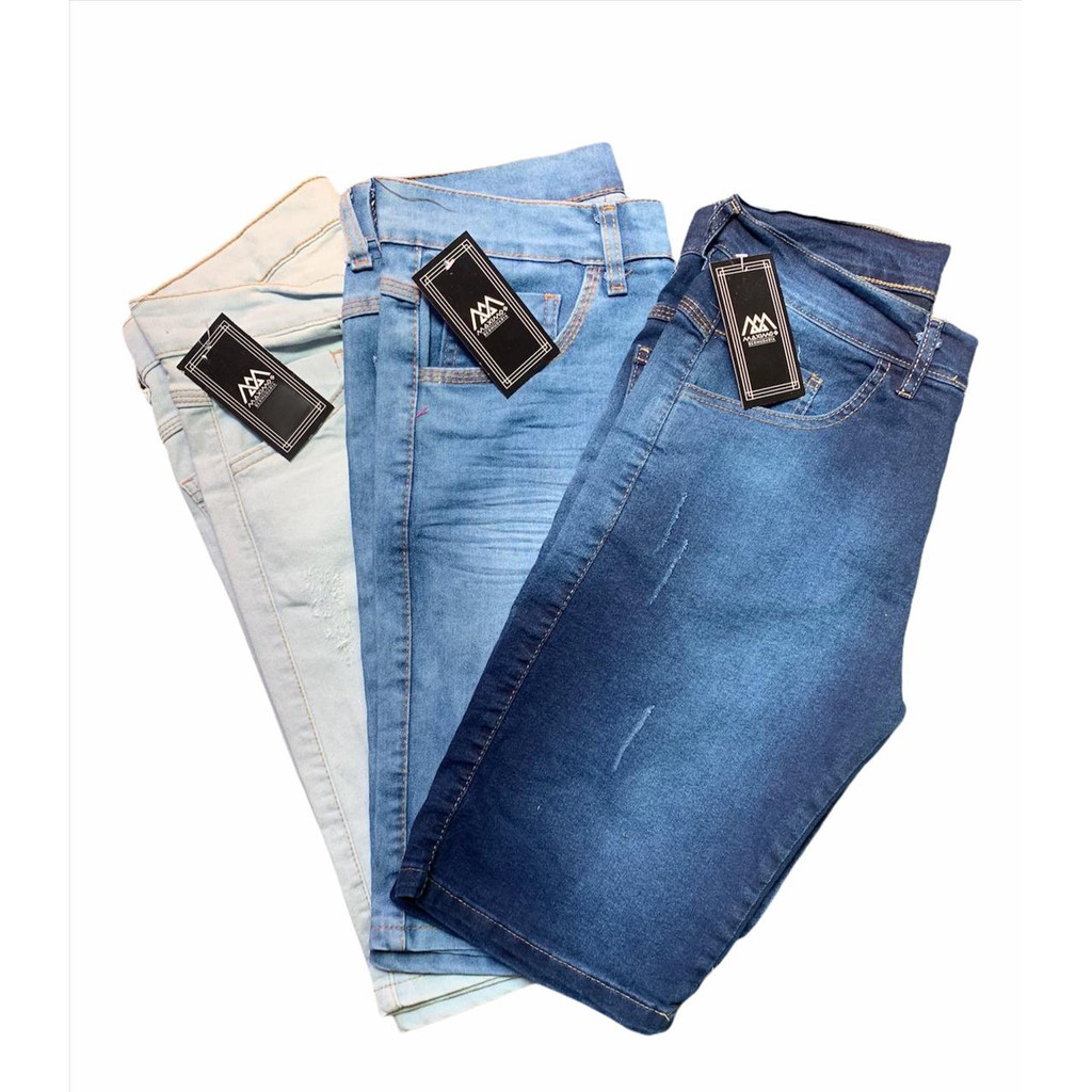 bermuda jeans masculina branca lisa, clara e média