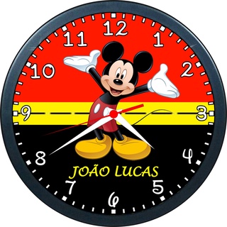 Relógio de Parede Personalizado - Mickey Com Seu Nome - 24cm