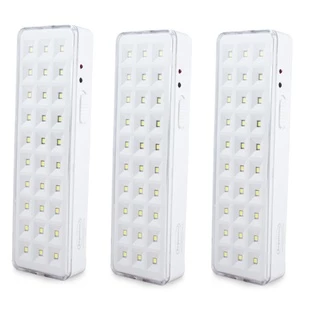 Kit 3 Luminaria Emergencia Lampada 30 Leds Recarregavel Bivolt Segurimax