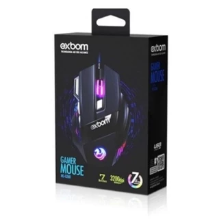 Mouse Gamer Para Jogo 3.200 DPI Óptico com LED RGB USB - Exbom