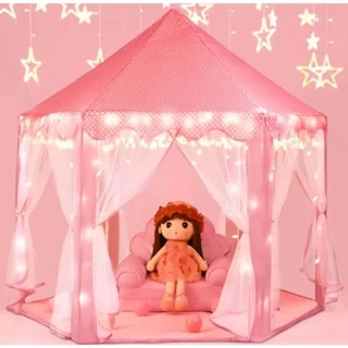 Barraca Toca Rosa Tenda Cabana Princesa Castelo Com Luz De Led Formato Estrela Melhor Presente em Oferta na Shopee