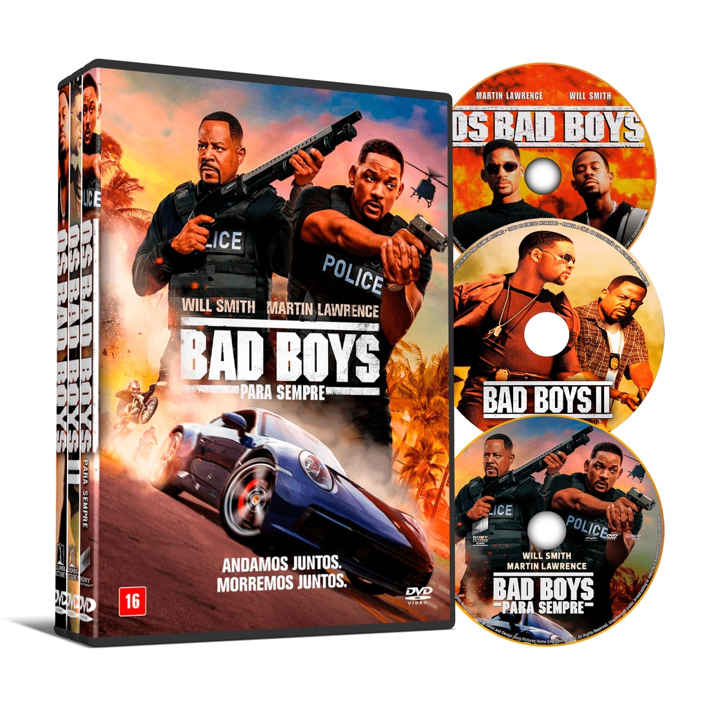 DVD Filmes Cl ssicos Cole o Os Bad Boys 1 2 e 3 Shopee Brasil