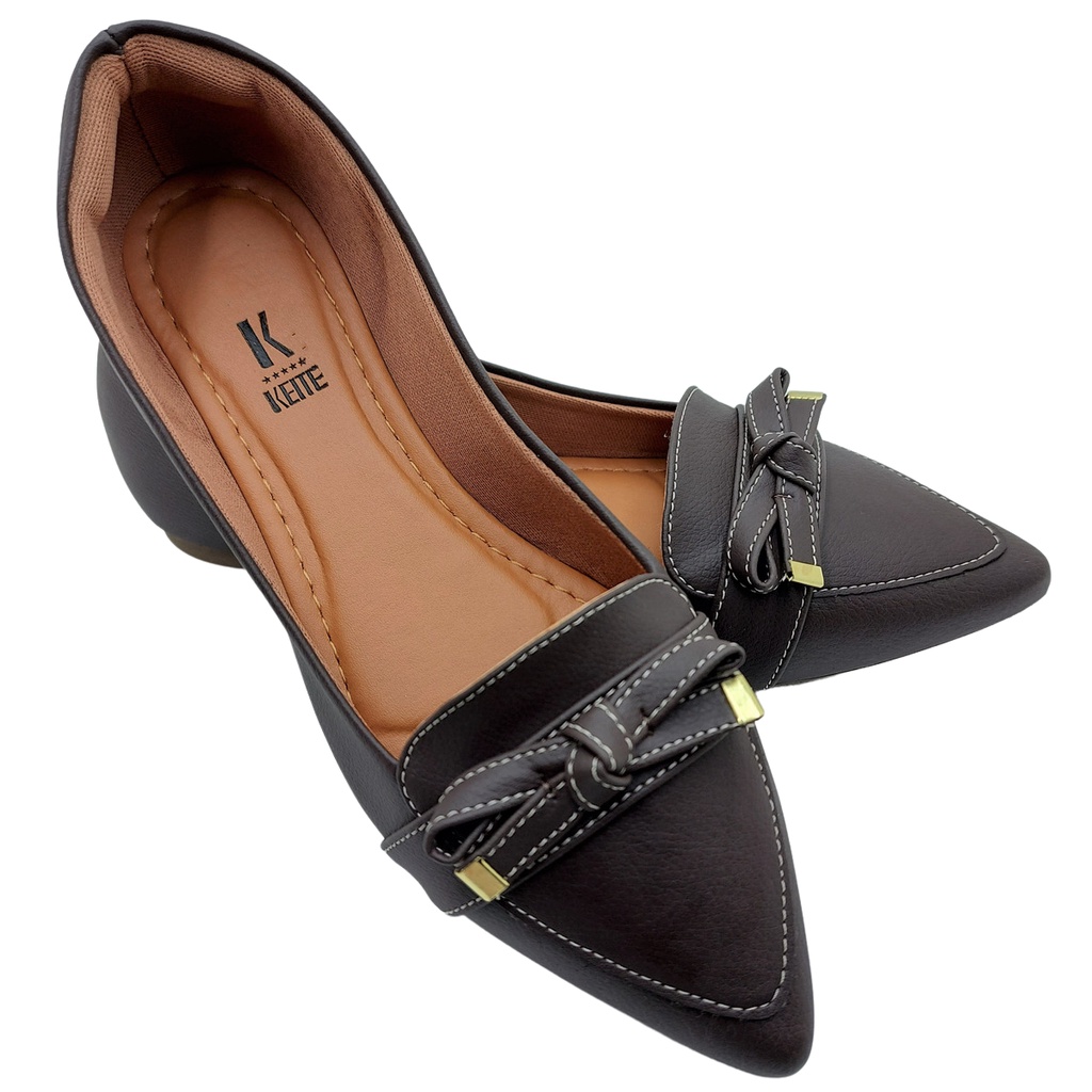 Sapatilha Feminino Mule Sapato Bico Fino Mocassim Rasteirinha Feminina  Casual Confortável Leve Preto Molec