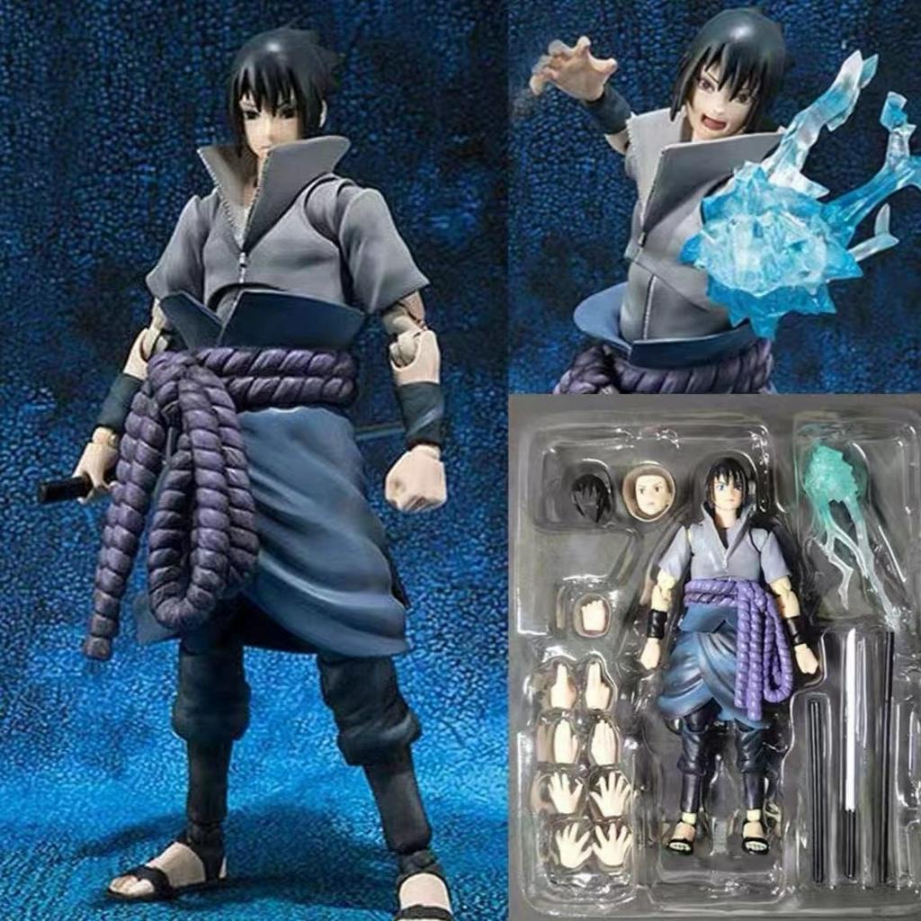 Boneco Naruto Shippuden Sasuke Uchiha Articulado + Acessórios 14 cm ...