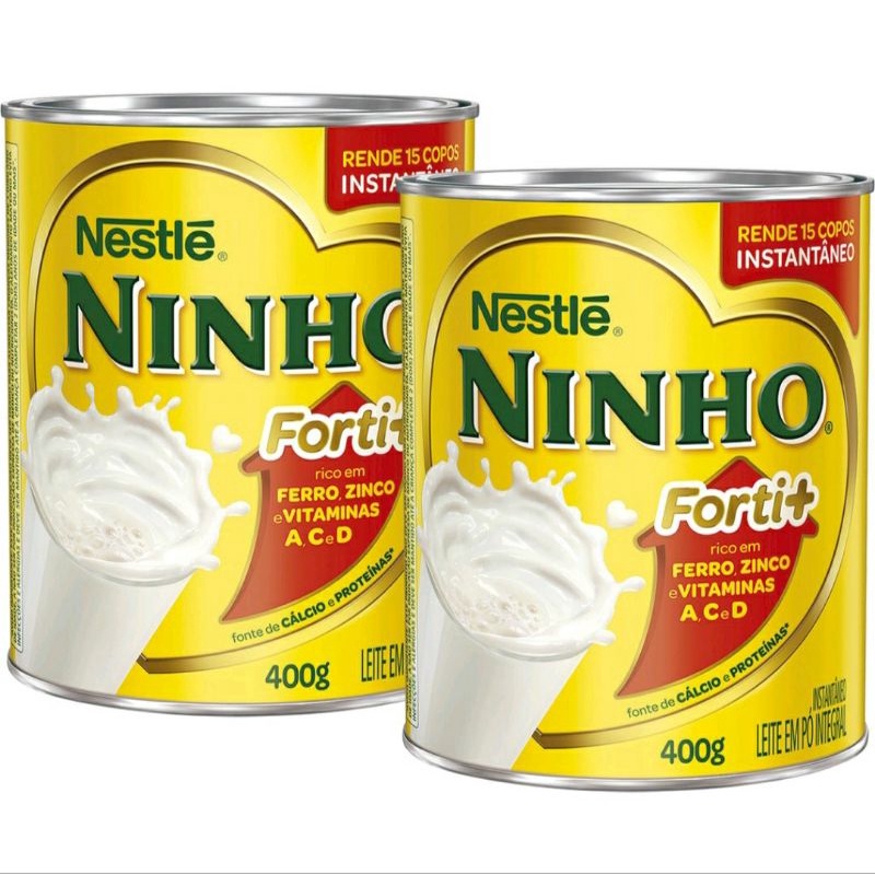 Kit 2 Latas Leite Ninho Integral Nestlé 380g