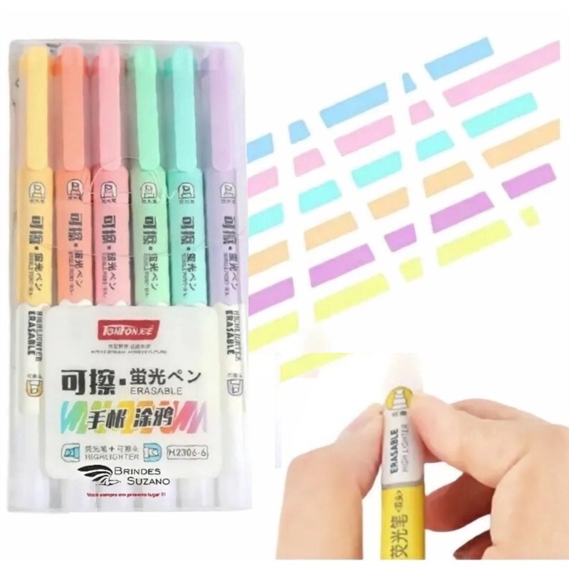 Kit Marca Texto Apag Vel Com Cores Kwaii Shopee Brasil