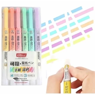 Kit Marca texto apagável com 6 cores Kwaii