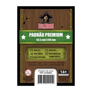 Sleeves Padrão Premium Bucaneiros 66mm x 90mm Pokemon Magic