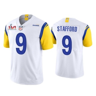 Matthew Stafford White Los Angeles Rams Game-Used #9 Jersey vs