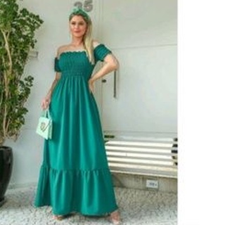 Vestido adulto ciganinha/detalhe lastek/Babado/longo