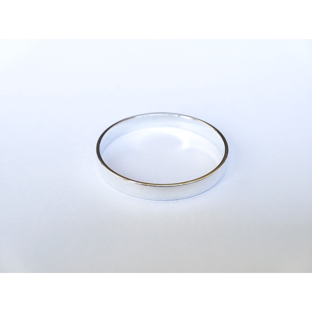 Anel de Prata 950 Reto 3mm de largura/Alianças de Namoro Compromisso