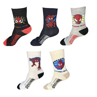 PROMOÇÃO) 5 Pares de Meias Homem-aranha - Tamanho: 09 a 14 anos