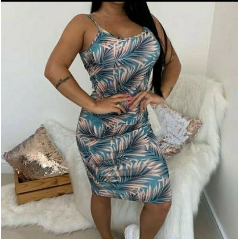 Vestido canelado hot sale estampado