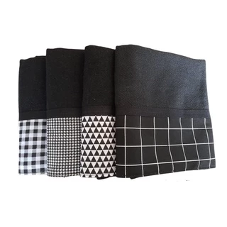 kit de pano de prato preto minimalistas 4 unidades modernos.