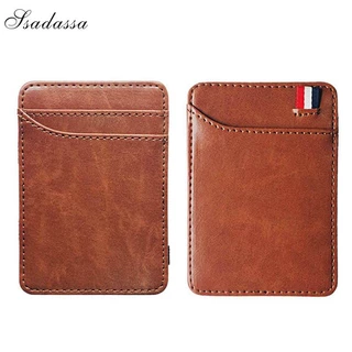 Carteira mágica de couro ultrafino/porta-cartão de crédito masculino de design de moda