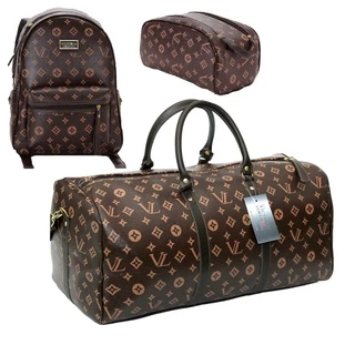Kit Mochila + Mala + Necessaire LETRA Feminina Masculina Viagem e Casual