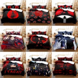 YT1 Naruto Akatsuki Uchiha Itachi Duvet Cover Set Cama De Tamanho Único Dormitório Lavável Se