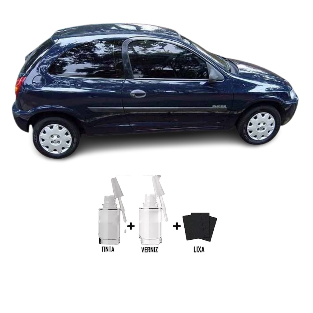 Tinta Tira Risco Automotivo Azul Santorini GM + Verniz 15ml