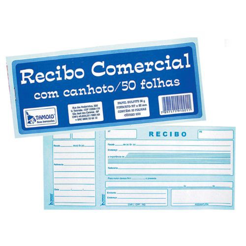 Bloco Recibo De Comercial Ccanhoto 50 Fls Tamoio Pacote Com 5 Blocos Shopee Brasil 9691