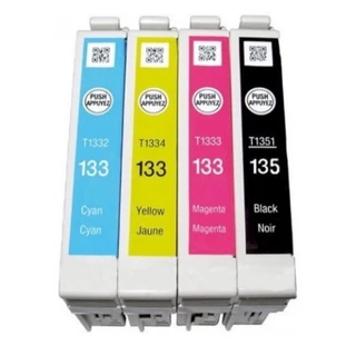 Kit 4 Cartuchos com a Epson T25 Tx125 Tx135 Compativeis T135 T1332 T1333 T1334