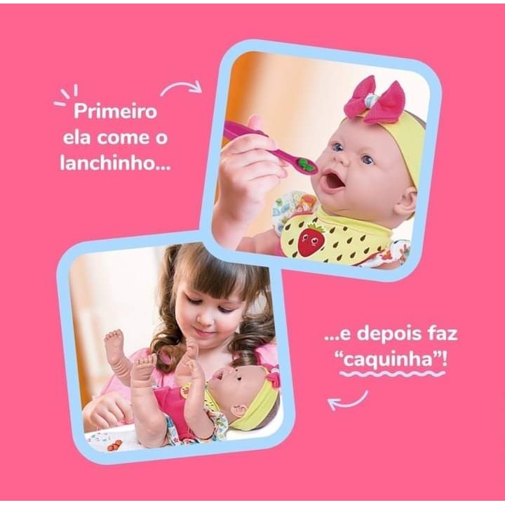 Boneca Baby Ninos Reborn Hora Do Lanche Cotiplás - 2406