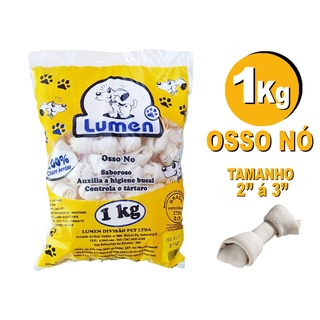 Osso Mordedor Comestível P/cães Lumen 1 Kg Osso Nó 1/2