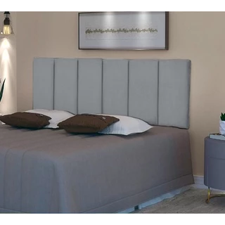 Cabeceira Estofada 1,40 x 55 Dobrável Dubai Cinza