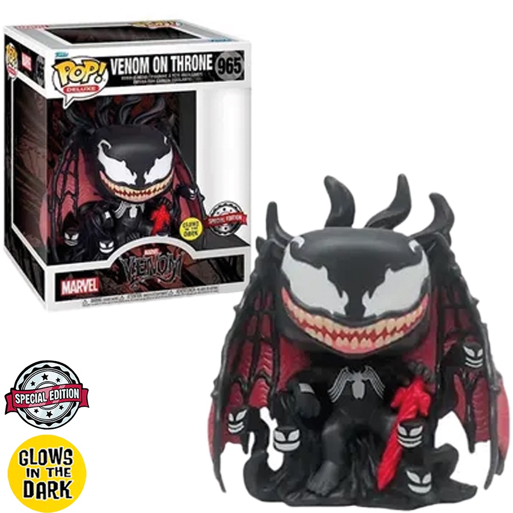 Funko Pop Marvel Venom Exclusive - Venom On Throne 965 (deluxe) Novo Original