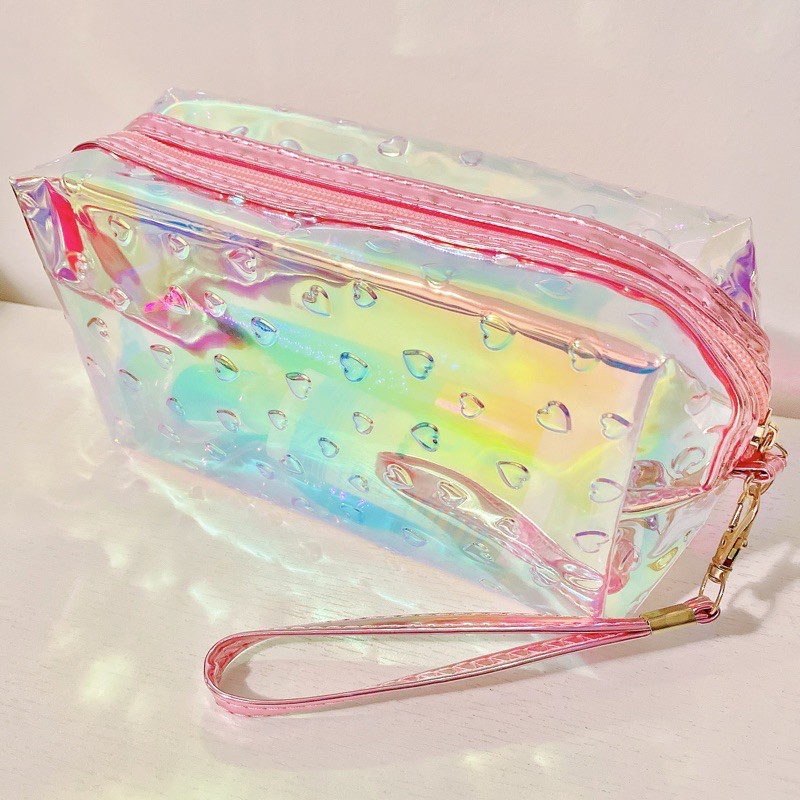 Necessaire/Estojo holográfico coração