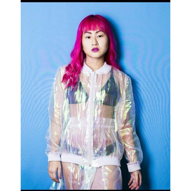 Jaqueta Holográfica Casaco Bomber Transparente Best Jaqueta Bomber