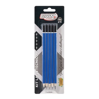 Lapis de Escrever Técnico BRW com 5 unds