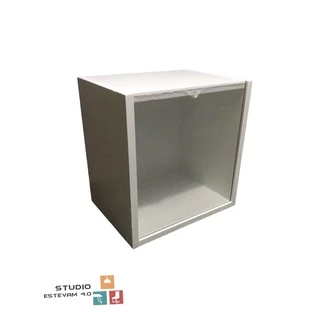 Nicho Expositor em mdf branco 31x32x23 com uma porta de acrílico