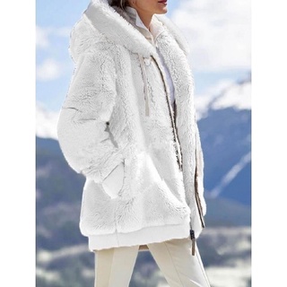 Jaqueta De Inverno/Casaco Feminino De Pelúcia Com Zíper