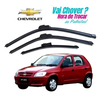 Kit Palheta Limpador Celta GM Chevrolet 2012 2013 2014 2015 Dianteiro + Traseiro De Silicone