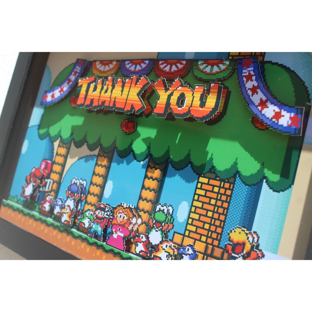 Quadro decorativo A4 '' Super Mario World '' Jogo