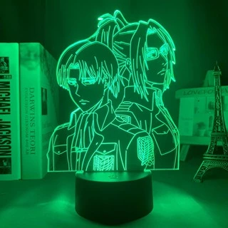 Anime Attack on Titan Levi Ackerman Lâmpada Led Noturna Jagermeister