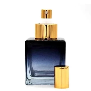 Frasco Spray Vidro Preto Azulado 100ML Para Porta Perfume + Válvula Dourada