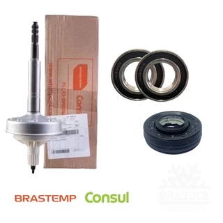 Kit Mecanismo Brastemp/Consul eixo longo ORIGINAL + Rolamento e Retentor