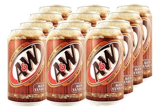 Refrigerantes Importados dos EUA - KIT 12 Latas - A&W Root Beer Aged Vanilla - Sabor Baunilha