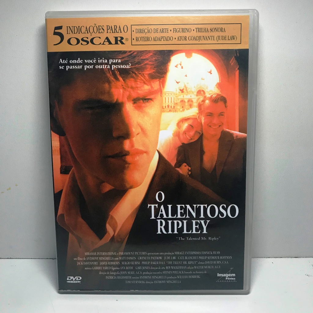 DVD: O Talentoso Ripley - Matt Damon / Jude Law (Original) | Shopee Brasil