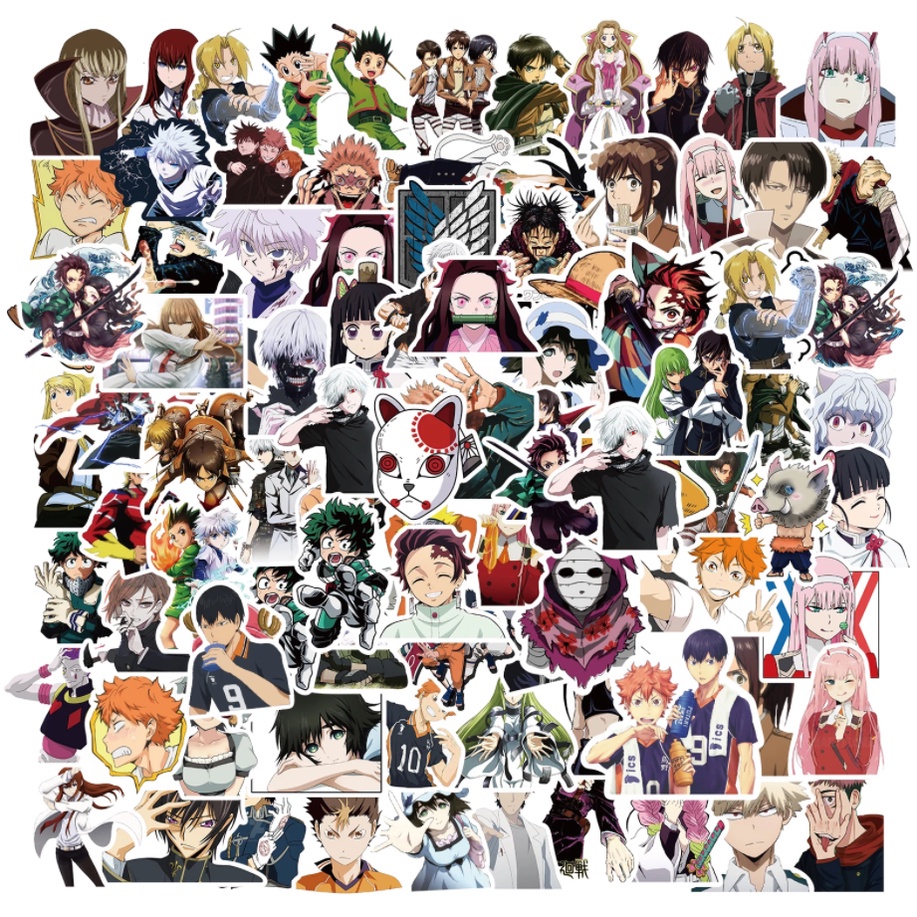 40 adesivos de anime sortidos