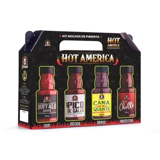 Kit com 4 molhos de Pimenta Sabores da America Gonzalo
