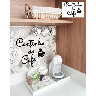Cantinho do Café com Xicara 30X26CM Letras para decoração em mdf CORTE LASER