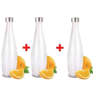 Kit 3 Garrafas De Vidro Acqua 1 Litro - Yangzi