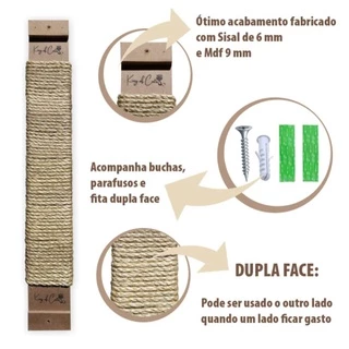 Arranhador Poste para gatos de parede vertical de Sisal