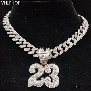 Colar Com Pingente De Cristal Corrente De Hip Hop Cubano De 13mm/Jóias