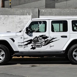 1 Peça 56cm X 144cm Adesivo De Vinil Para Jeep Wrangler Adesivos De Carro Reflexivos Elegantes Porta Lateral Automática 